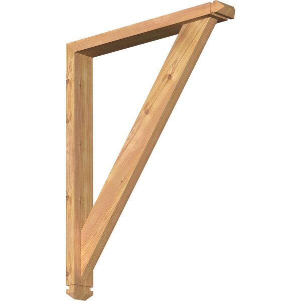Ekena Millwork Traditional Arts and Crafts Smooth Bracket w/ Offset Brace, Western Red Cedar, 3 1/2"W x 26"D x 34"H BKT0402X26X34TRA03SWR - main